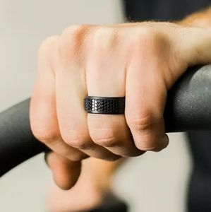 Qalo Men's Hex Silicone Ring - Slate Grey - Men's size 12